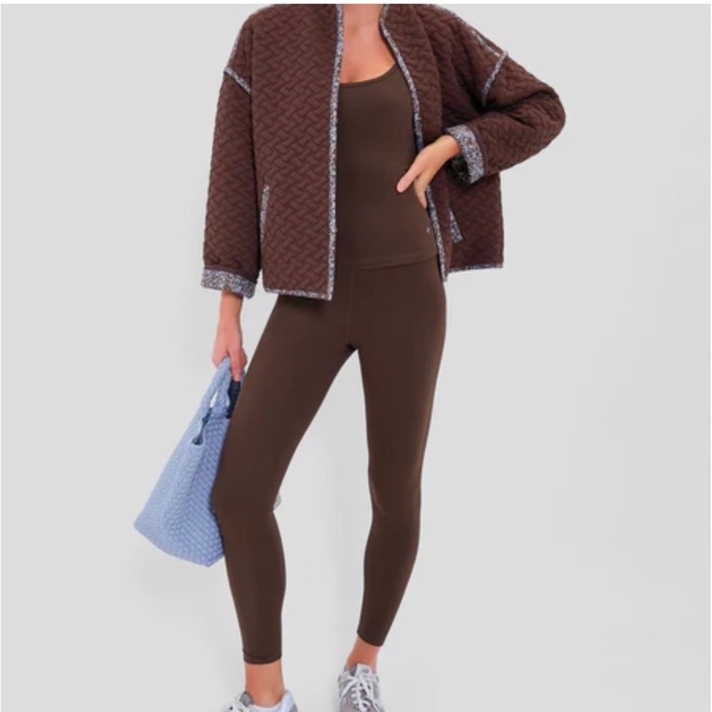 Tuckernuck Reversible Quilted Jacket Brown Floral Basketweave Hook Size XL - Picture 3 of 13